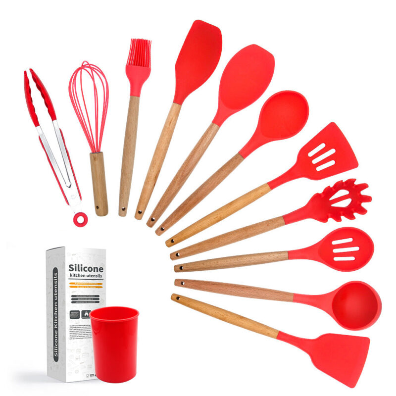 12-piece Non-Stick Spoon Set With Durable plastic Baskit - Image 2